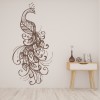 Floral Peacock Design Birds Feathers Wall Sticker
