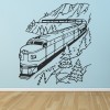Train Mountains Wall Sticker Scene