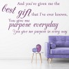 Justin Bieber Purpose Song Lyrics Wall Sticker