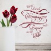 Drink Champagne Kitchen Quote Wall Sticker