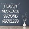 Kanye West Reckless Song Lyrics Wall Sticker