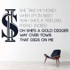 Kanye West Gold Digger Song Lyrics Wall Sticker