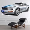 Silver & Blue Ford Mustang Car Wall Sticker