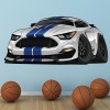 White & Blue Mustang Car Wall Sticker