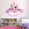 Pink Princess Castle & Clouds Wall Sticker