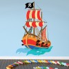 Red Pirate Ship Wall Sticker