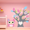 Owl Heart Tree Nursery Wall Sticker