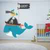 Parrot & Whale Pirate Bathroom Wall Sticker