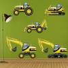 Digger Tractor, JCB Construction Wall Sticker Set