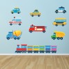 Train Truck Car Childrens Wall Sticker Set