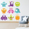 Cartoon Monster Wall Sticker Set