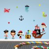 Pirate Ship & Treasure Wall Sticker Set