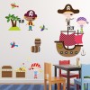 Pirate Ship & Treasure Kids Wall Sticker Set