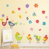 Flower Birds Childrens Wall Sticker Set