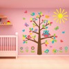 Owl Tree & Butterflies Wall Sticker Scene