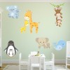 Cute Animal Monkey Giraffe Nursery Wall Sticker Set