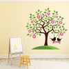 Green & Pink Tree Nursery Wall Sticker