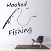 Hooked on Fishing Quote Wall Sticker