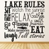Lake Rules Fishing Wall Sticker