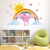 Custom Name Rainbow Unicorn Wall Sticker Personalised Kids Room Decal