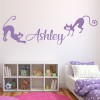 Personalised Name Cute Cats Wall Sticker