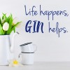 Gin Helps Alcohol Quote Wall Sticker