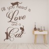 All You Need Is Love Cat Quote Wall Sticker