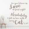 Fell In Love Cat Quote Wall Sticker