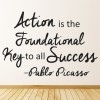 Action Is The Key Inspirational Quote Wall Sticker