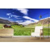 Cottage In The Mountains Landscape Wall Mural Wallpaper
