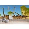 Flocking Dinosaur Wall Mural Wallpaper