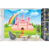 Pink Princess Castle Childrens Wall Mural Wallpaper
