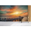 Wooden Pier Ocean Sunset Wall Mural Wallpaper