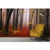Red Path Autumn Forest Wall Mural Wallpaper