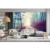 Magical Red Road Forest Wall Mural Wallpaper