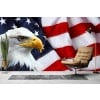 American Flag & Bald Eagle Wall Mural Wallpaper