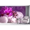 Purple Orchid Flowers Floral Wall Mural Wallpaper