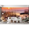 Fishing Boat Lake Wall Mural Wallpaper