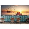 Pier Bridge Sunrise Wall Mural Wallpaper