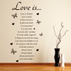 Love Is Butterfly Quote Wall Sticker