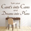 Dreams Into Plans Inspirational Quote Wall Sticker