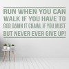 Never Give Up! Sports Quote Wall Sticker