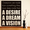 Desire Dream Vision Sports Quote Wall Sticker