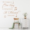 One Song Music Quote Wall Sticker