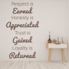 Respect Honesty Trust Inspirational Quote Wall Sticker