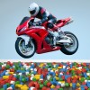 Red Motorbike Superbike Motorcycle Wall Sticker