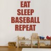 Eat Sleep Baseball Repeat Baseball Quote Wall Sticker