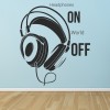 Headphones On Music Quote Wall Sticker