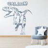 Personalised Name T-Rex Dinosaur Wall Sticker