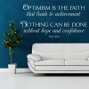 Optimism Is The Faith Helen Keller Quote Wall Sticker